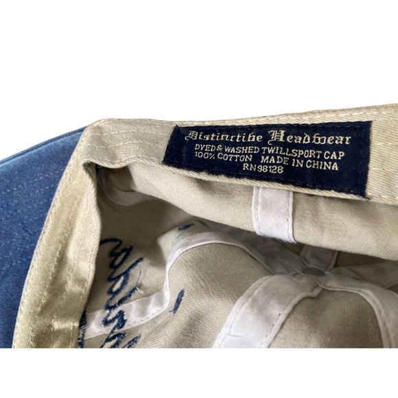 Vtg Florida Keys Denim Tan Cap Hat Distinctive Headwear Cotton Twill Adjust GUC - Picture 9 of 12